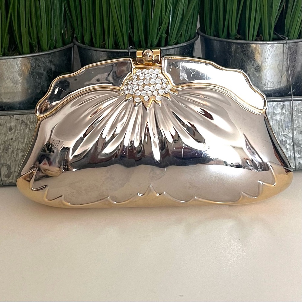 Two Tone Hard Shell Clutch Bag Good Condition